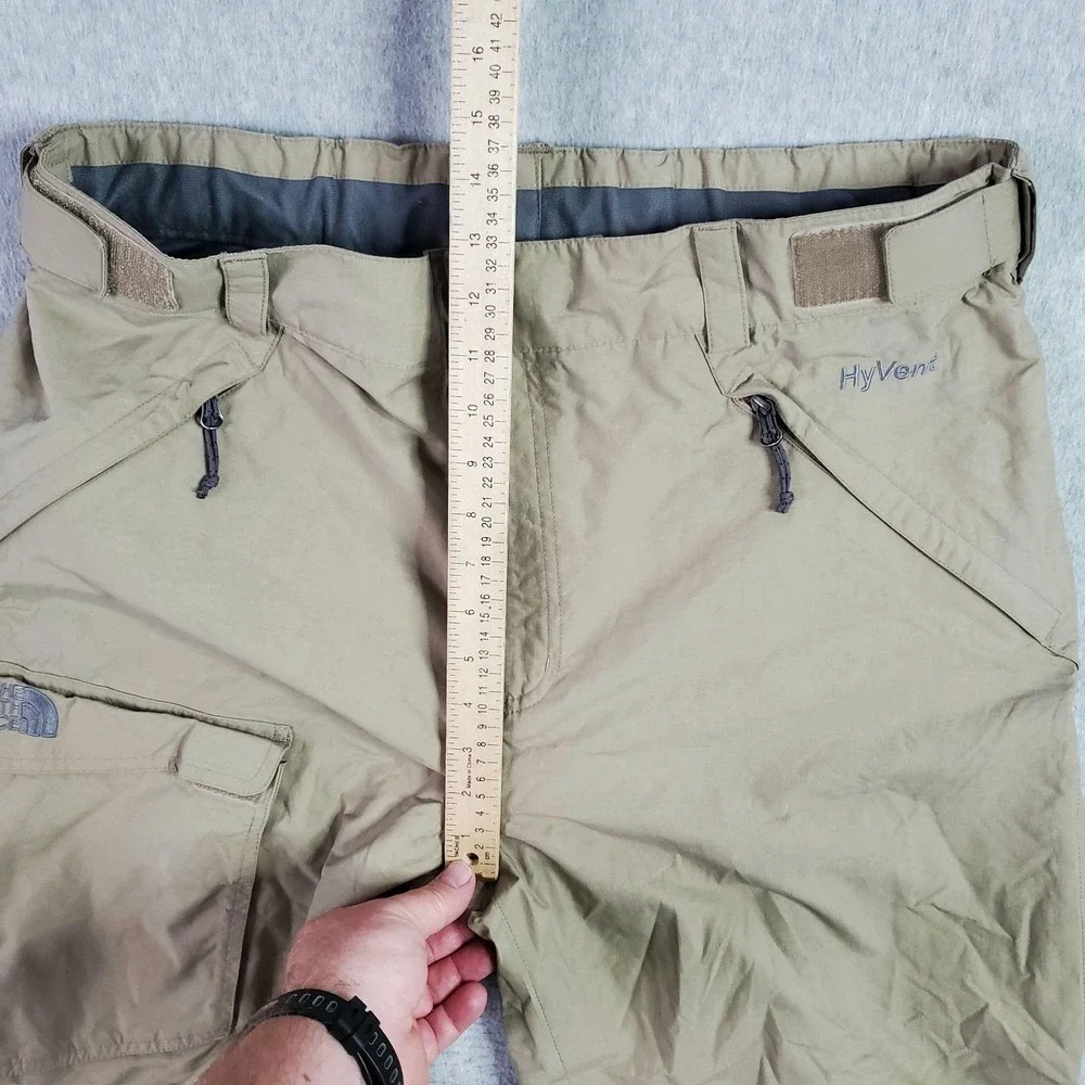 The North Face Snow Pants Mens 38,x32 Beige HyVent Waterproof Zip Vents Ski
